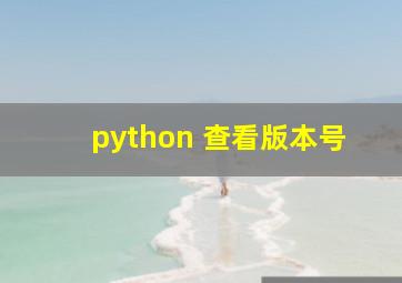 python 查看版本号